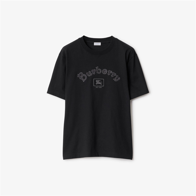burberry gothic logo ekd embroidery cotton t-shirt